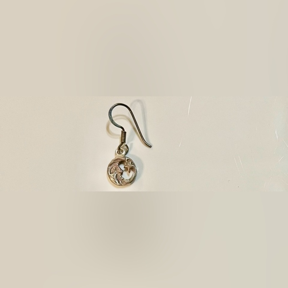 Vintage Silver Moon & Stars 🌟 Dangle Earring